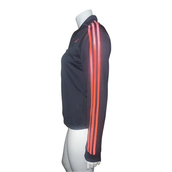 adidas Women's Black & Pink Track Jacket 3 Stripes Logo SAMPLE Medium EUC - Picture 3 of 8